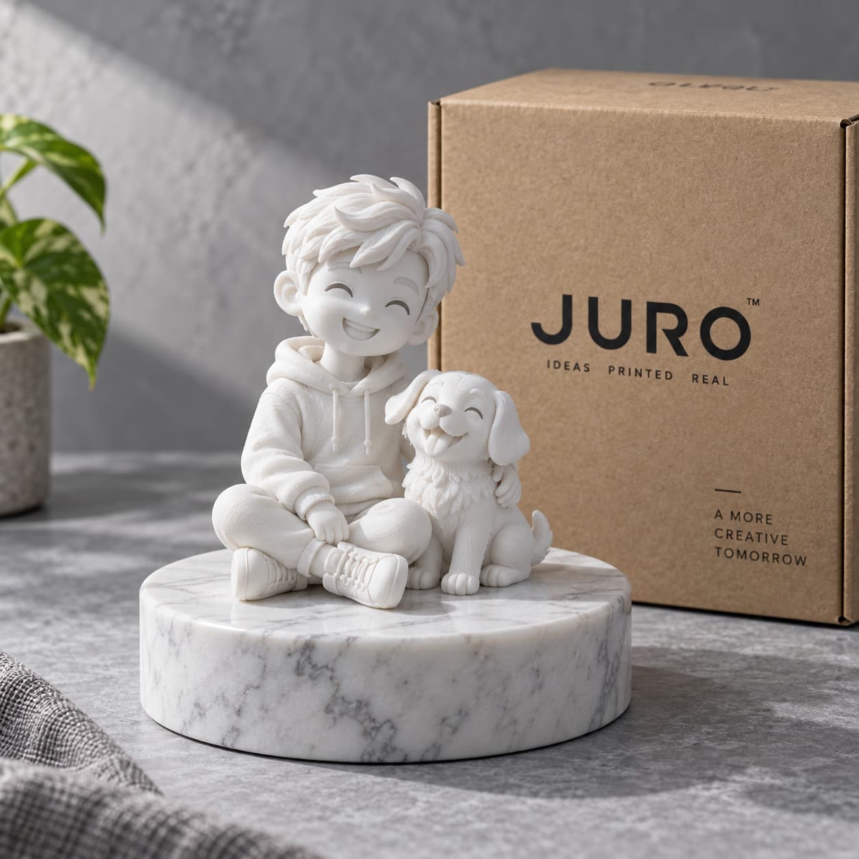 Marble-style finish material and a representative finished application