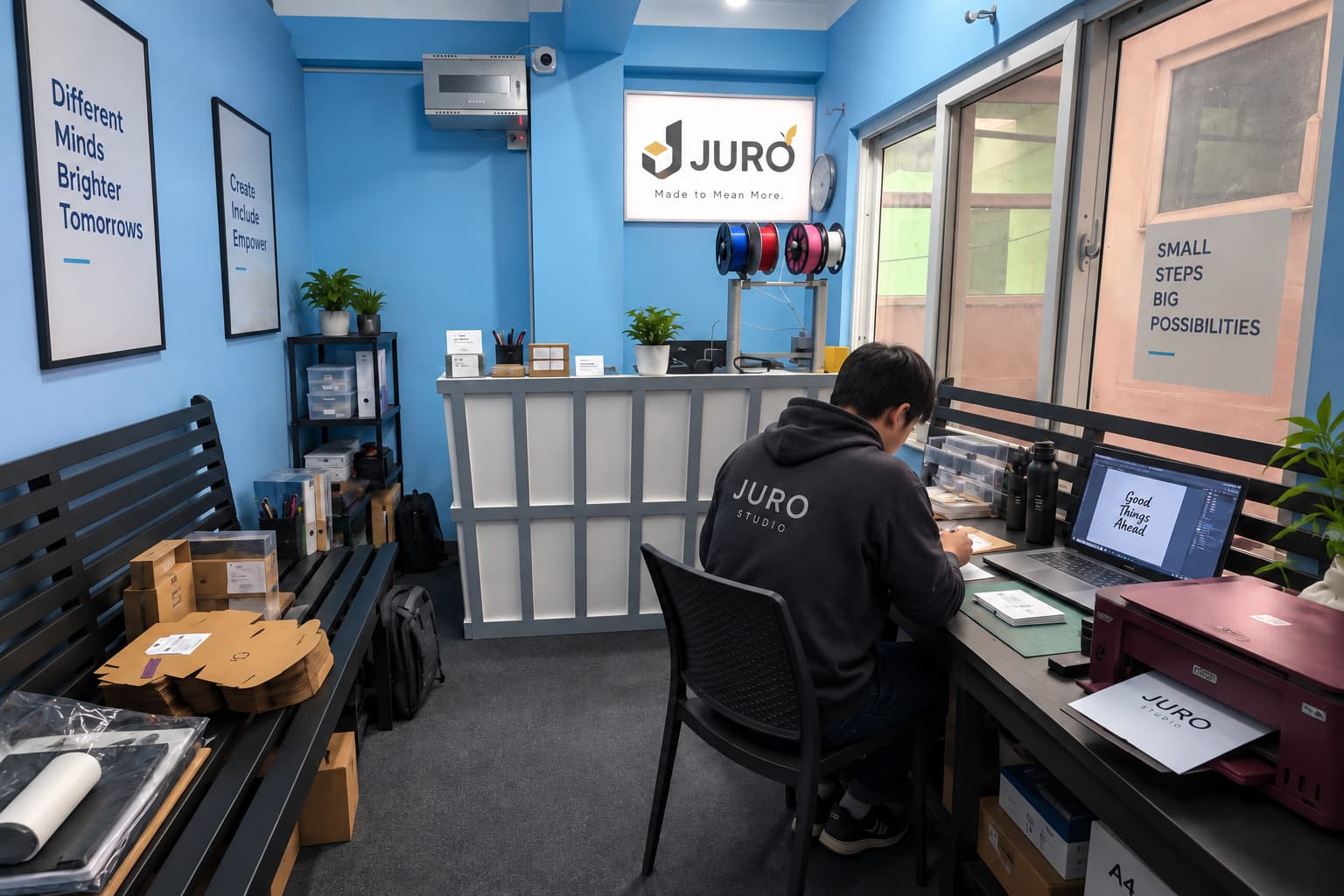The JURO studio workspace in Nepal